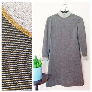 ❌SOLD❌VTG 60s/70s Giamo Jr Mod Metallic Knit Shift Dress